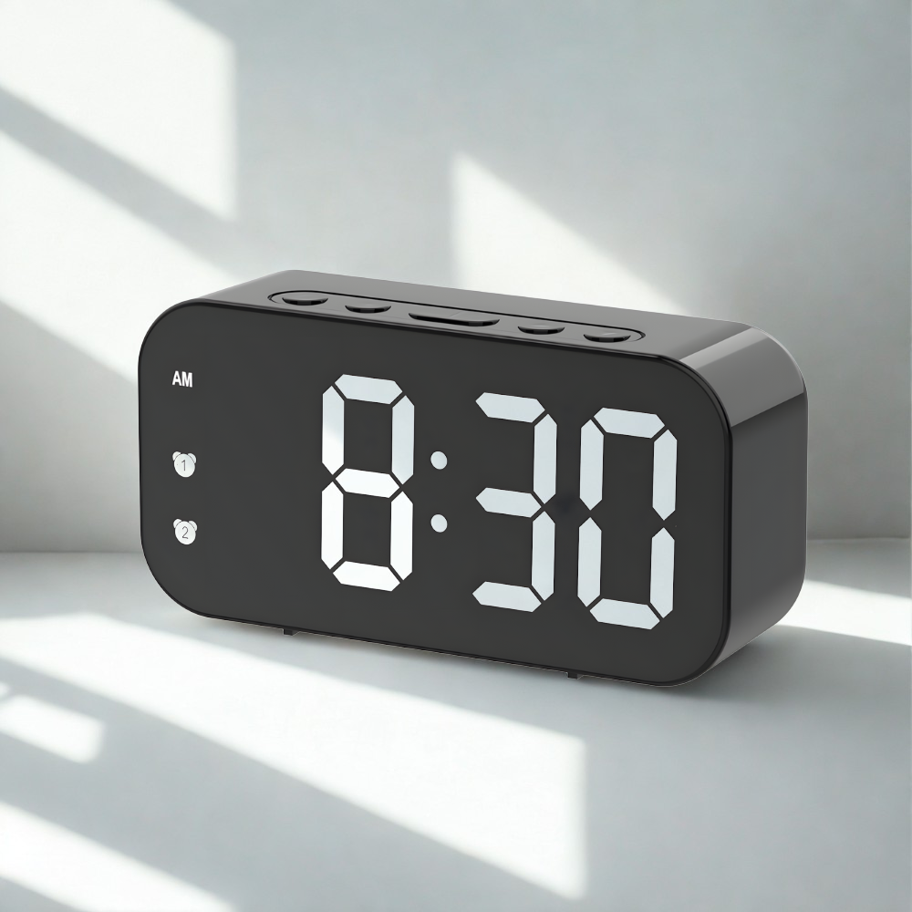 Réveil Numérique LED | Commande Vocale, Double Alarme & Température | Timora
