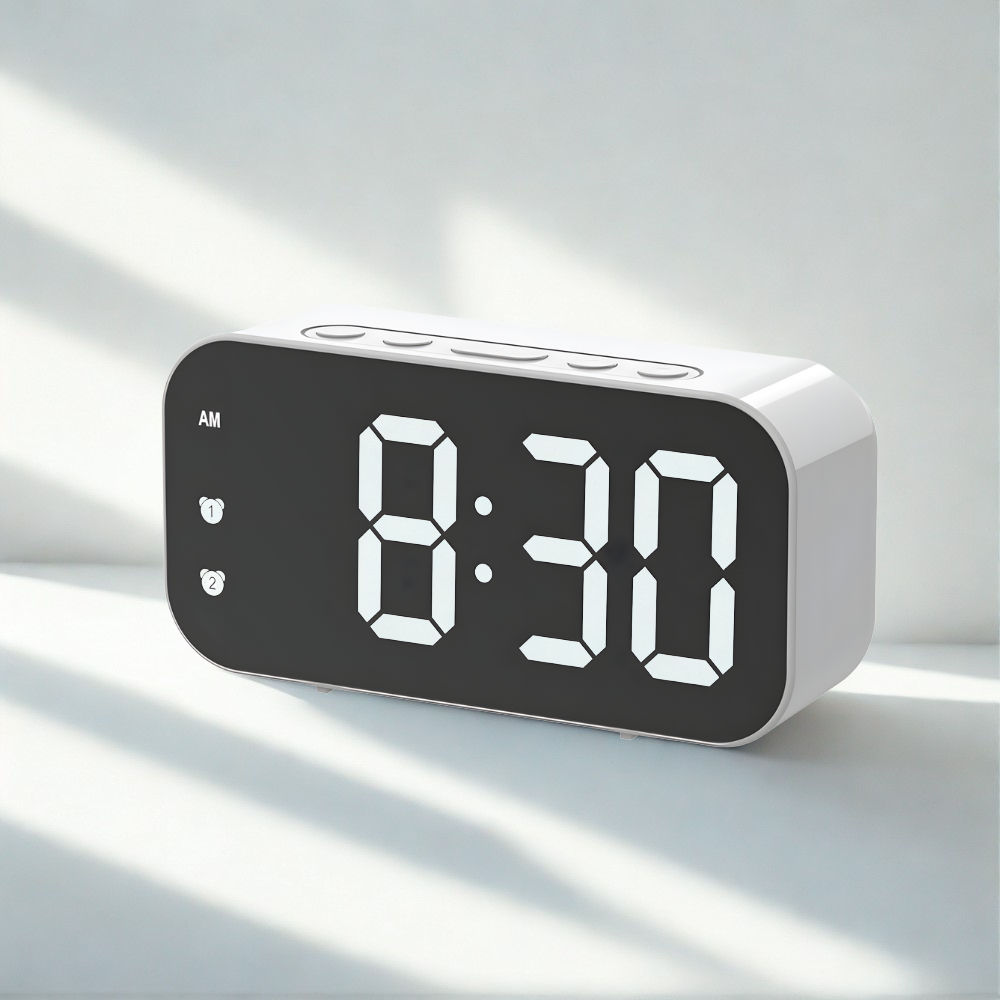 Réveil Numérique LED | Commande Vocale, Double Alarme & Température | Timora