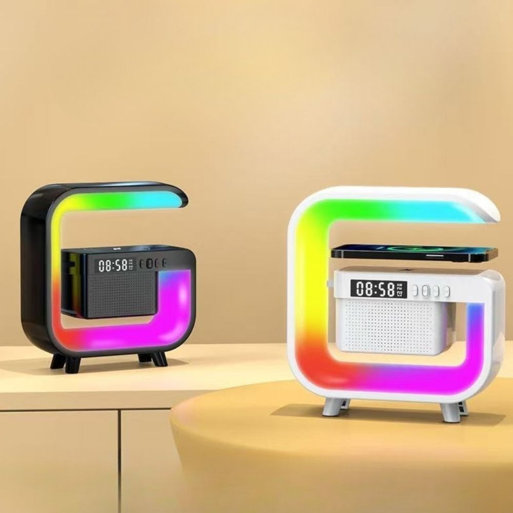 Réveil Simulateur d'Aube | Chargeur Sans Fil, Bluetooth & Veilleuse Multicolore | Noava