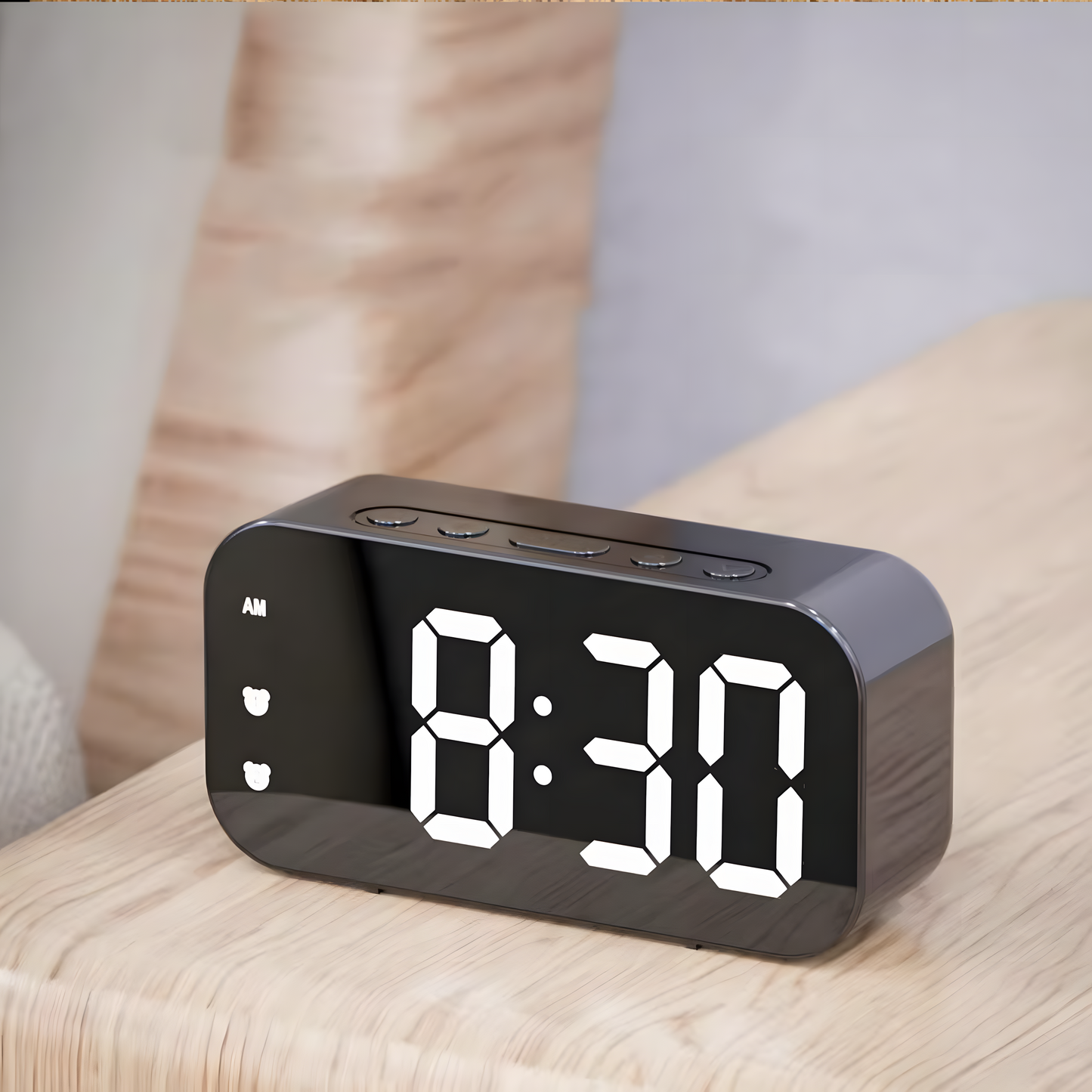 Réveil Numérique LED | Commande Vocale, Double Alarme & Température | Timora