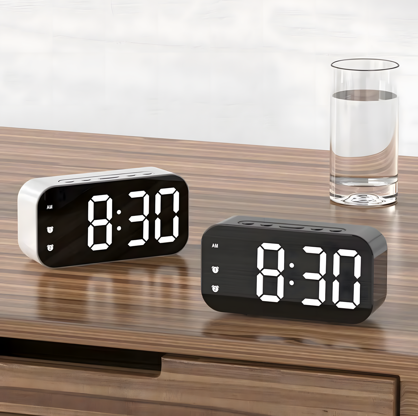 Réveil Numérique LED | Commande Vocale, Double Alarme & Température | Timora