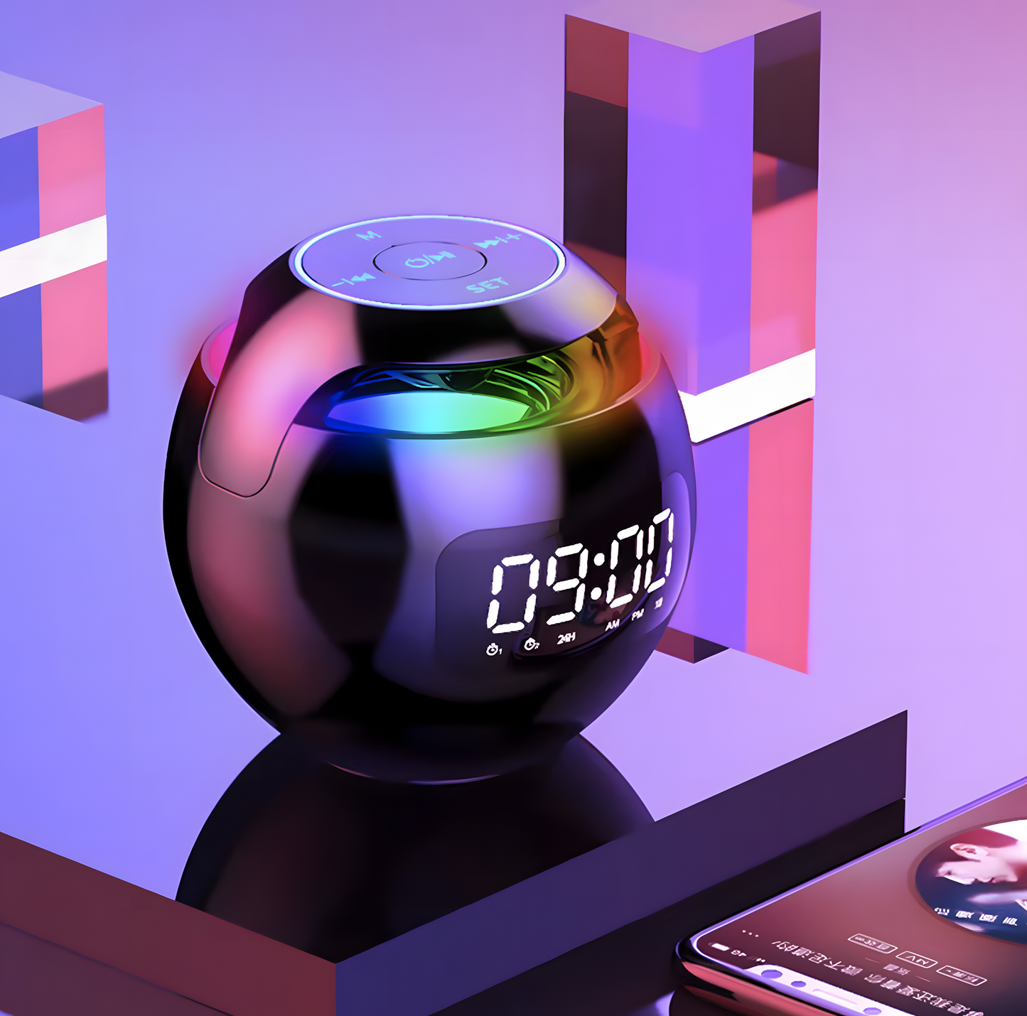 Réveil Radio | Enceinte Bluetooth, Étanche & Horloge Intégrée | Névia