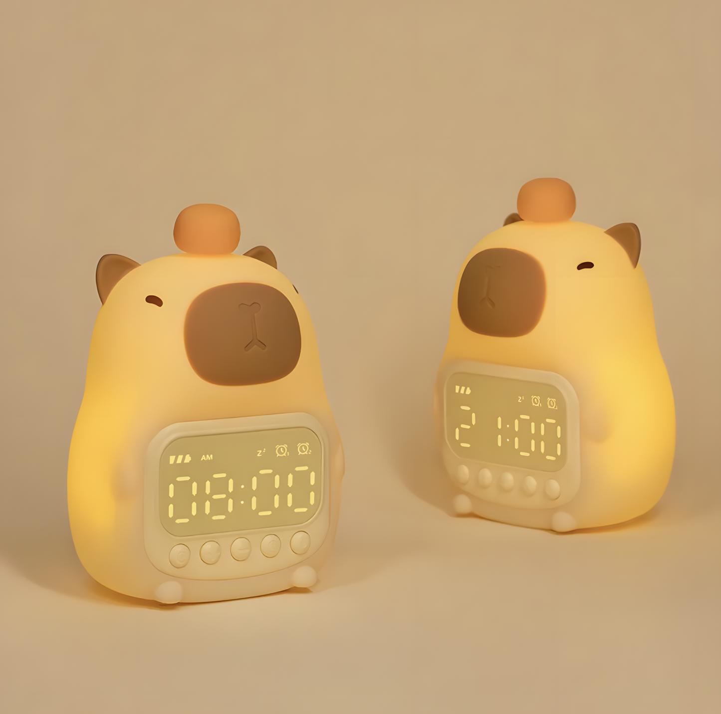 Réveil Enfant | Veilleuse Animal & Lumière Réglable | Poka