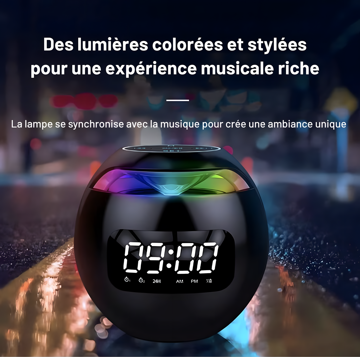 Réveil Radio | Enceinte Bluetooth, Étanche & Horloge Intégrée | Névia