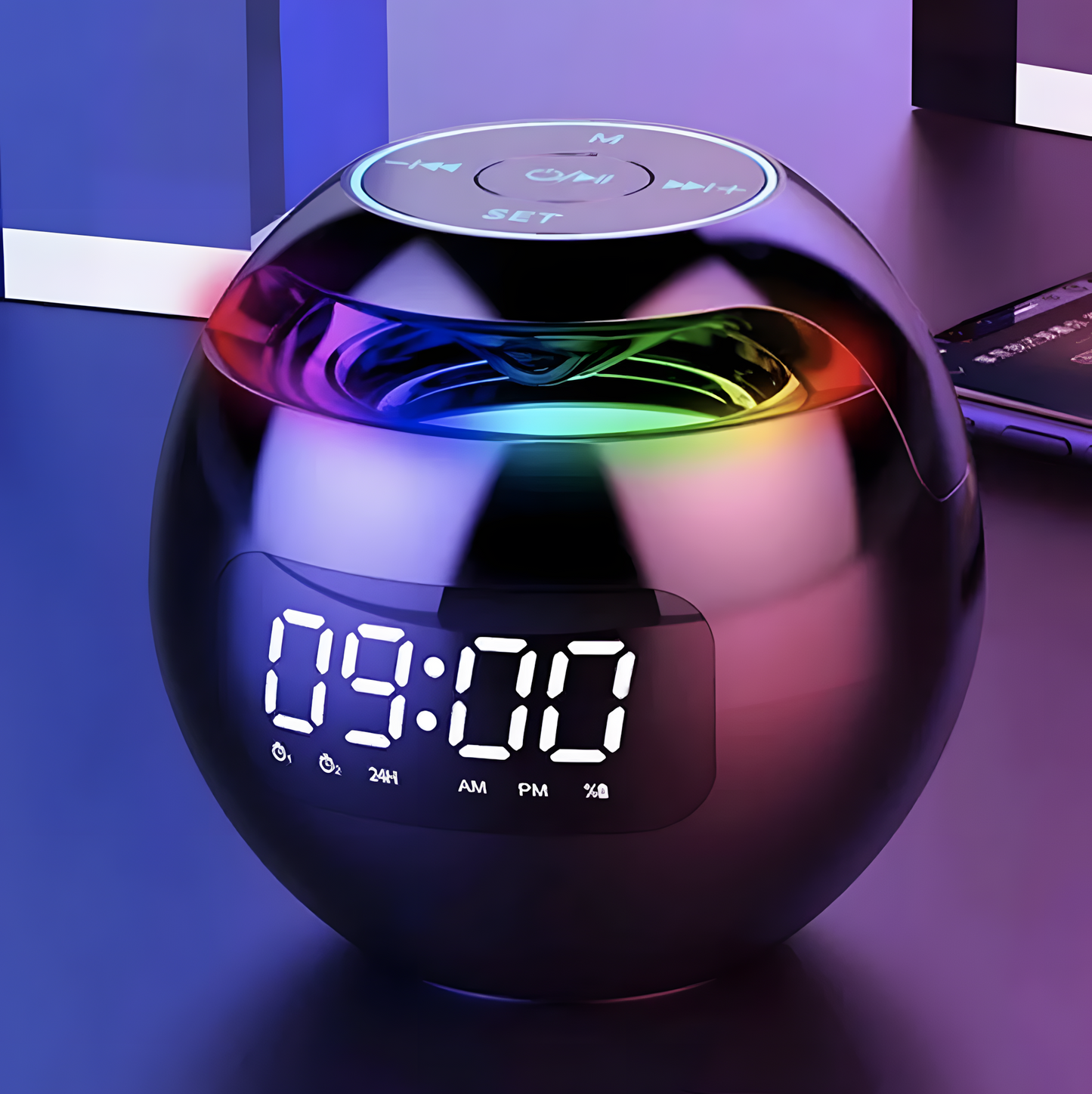Réveil Radio | Enceinte Bluetooth, Étanche & Horloge Intégrée | Névia