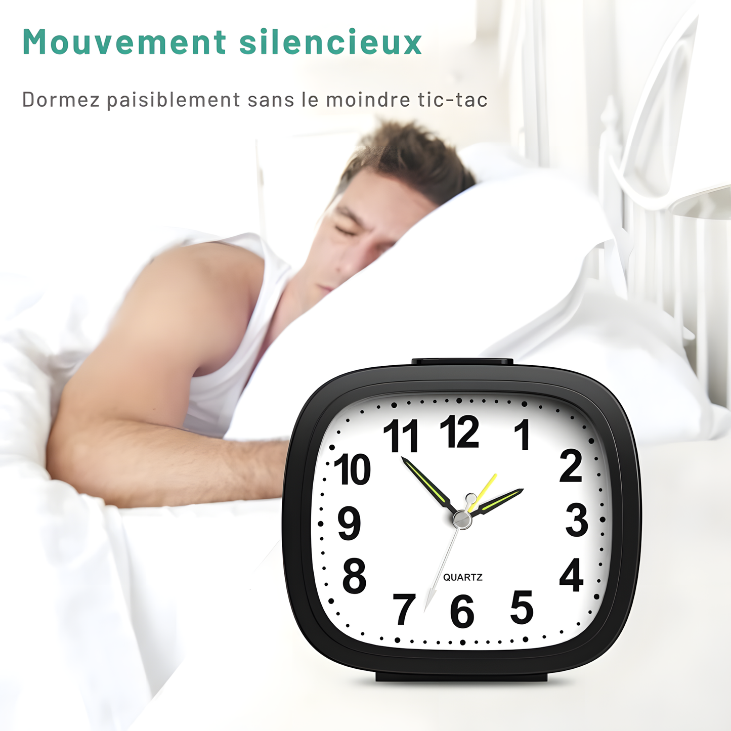 Réveil Rétro | Réveil Silencieux, Sans Tic-Tac & Lumineux | Orila