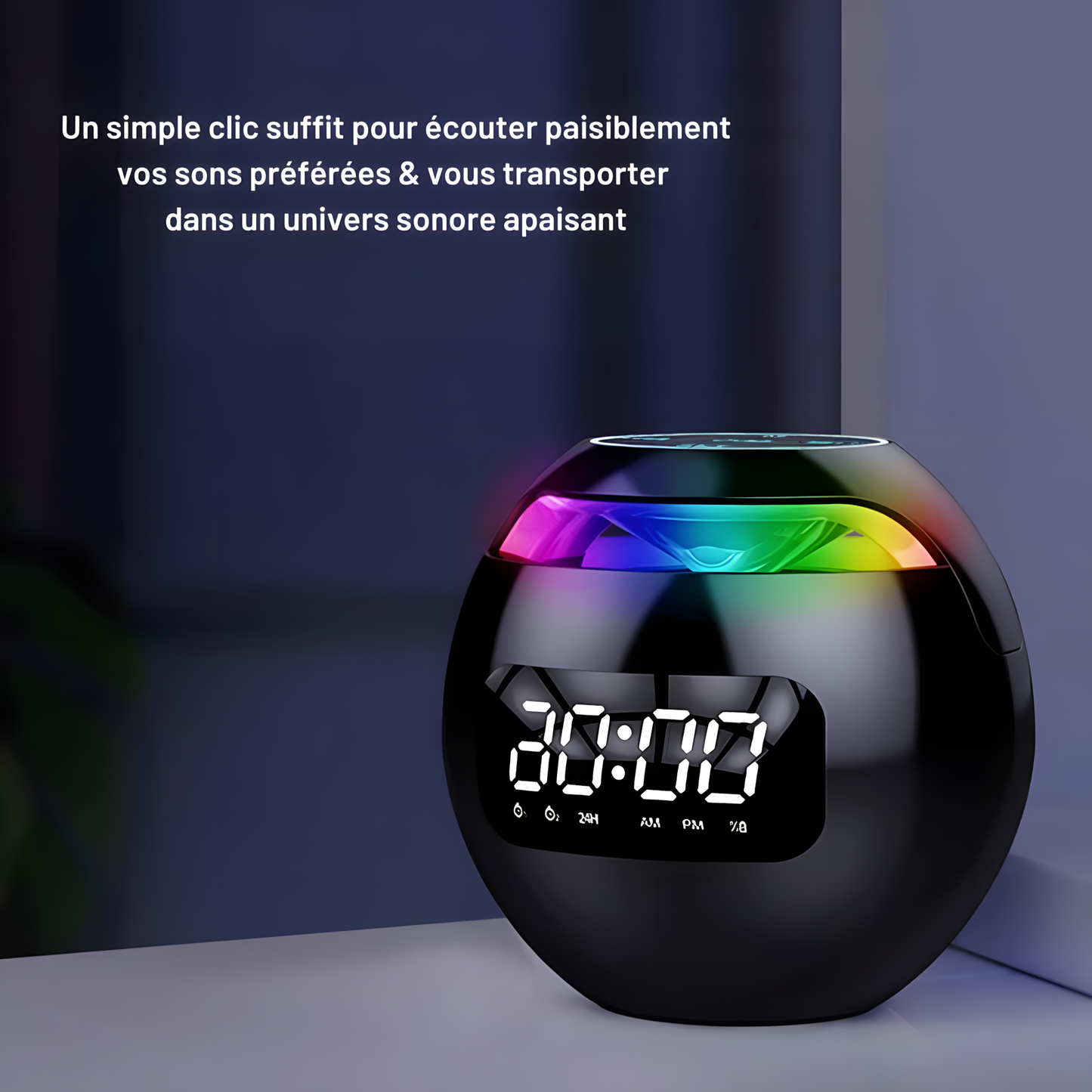 Réveil Radio | Enceinte Bluetooth, Étanche & Horloge Intégrée | Névia