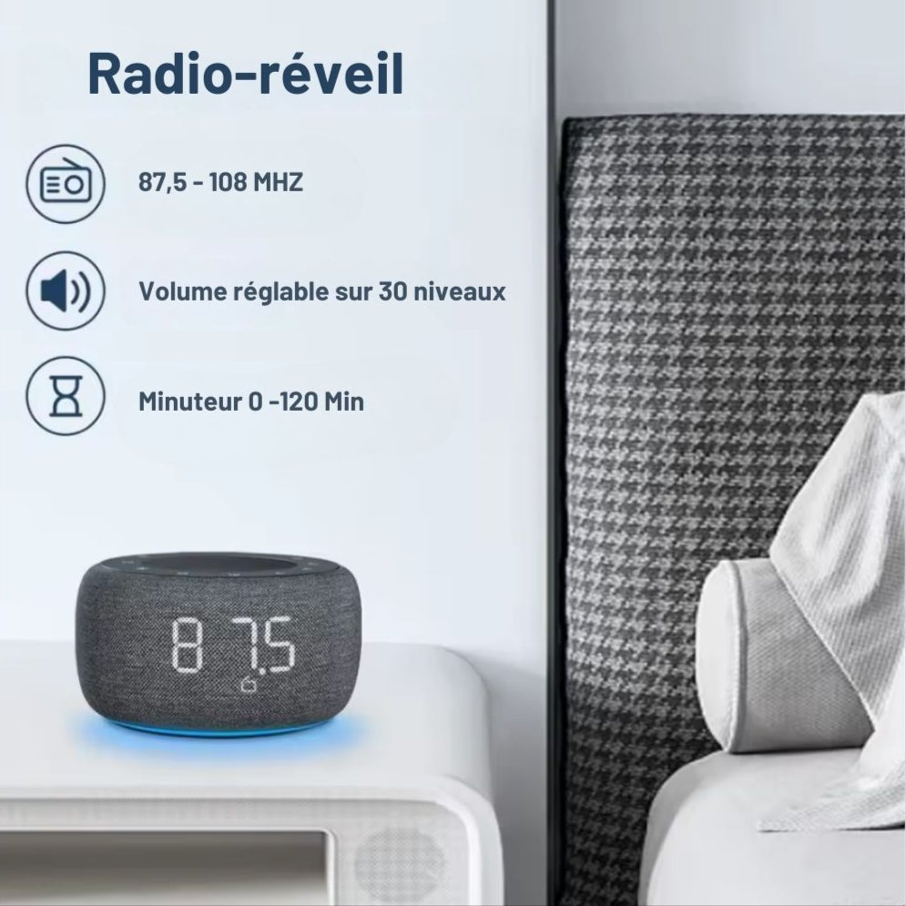 Réveil Radio | Radio FM, Veilleuse 7 Couleurs & 4 Alarmes | SonRise