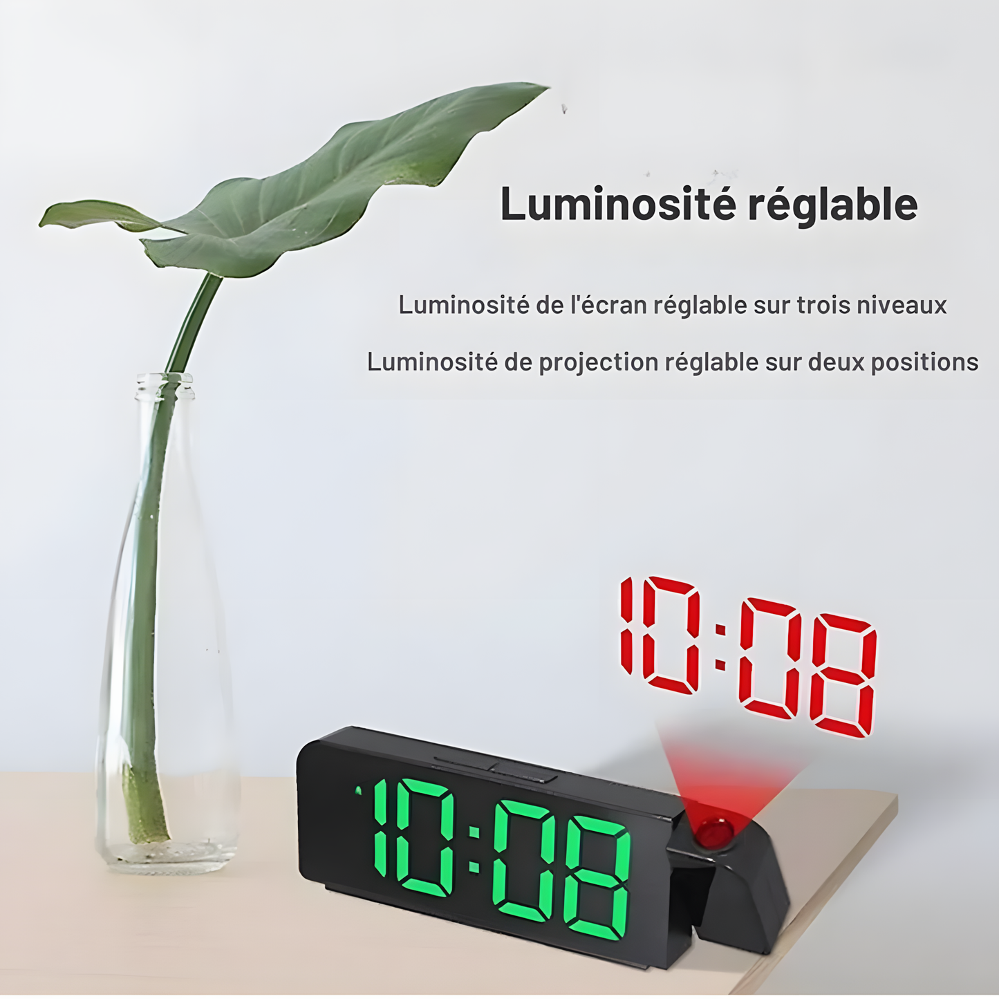 Réveil Projecteur LED | Projection Numérique & Mode Nuit | Reflecto