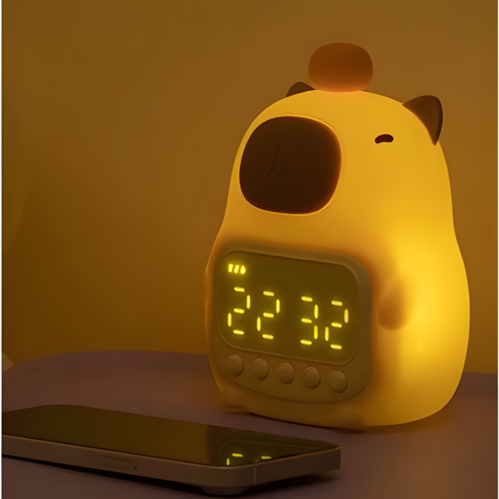 Réveil Enfant | Veilleuse Animal & Lumière Réglable | Poka
