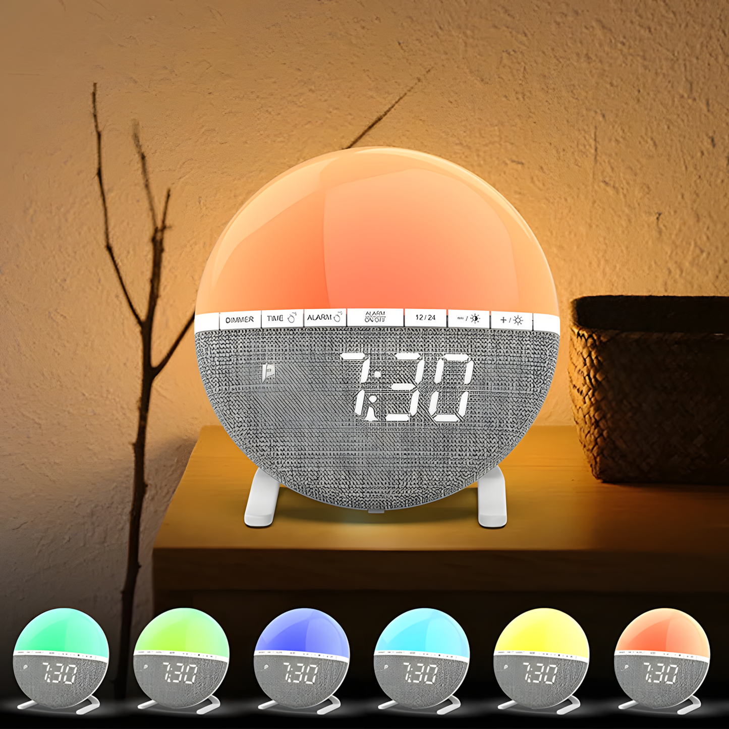 Réveil Simulateur d'Aube LED | Lumière Douce & Sons Naturels | Aurora