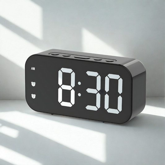 Réveil Numérique LED | Commande Vocale, Double Alarme & Température | Timora