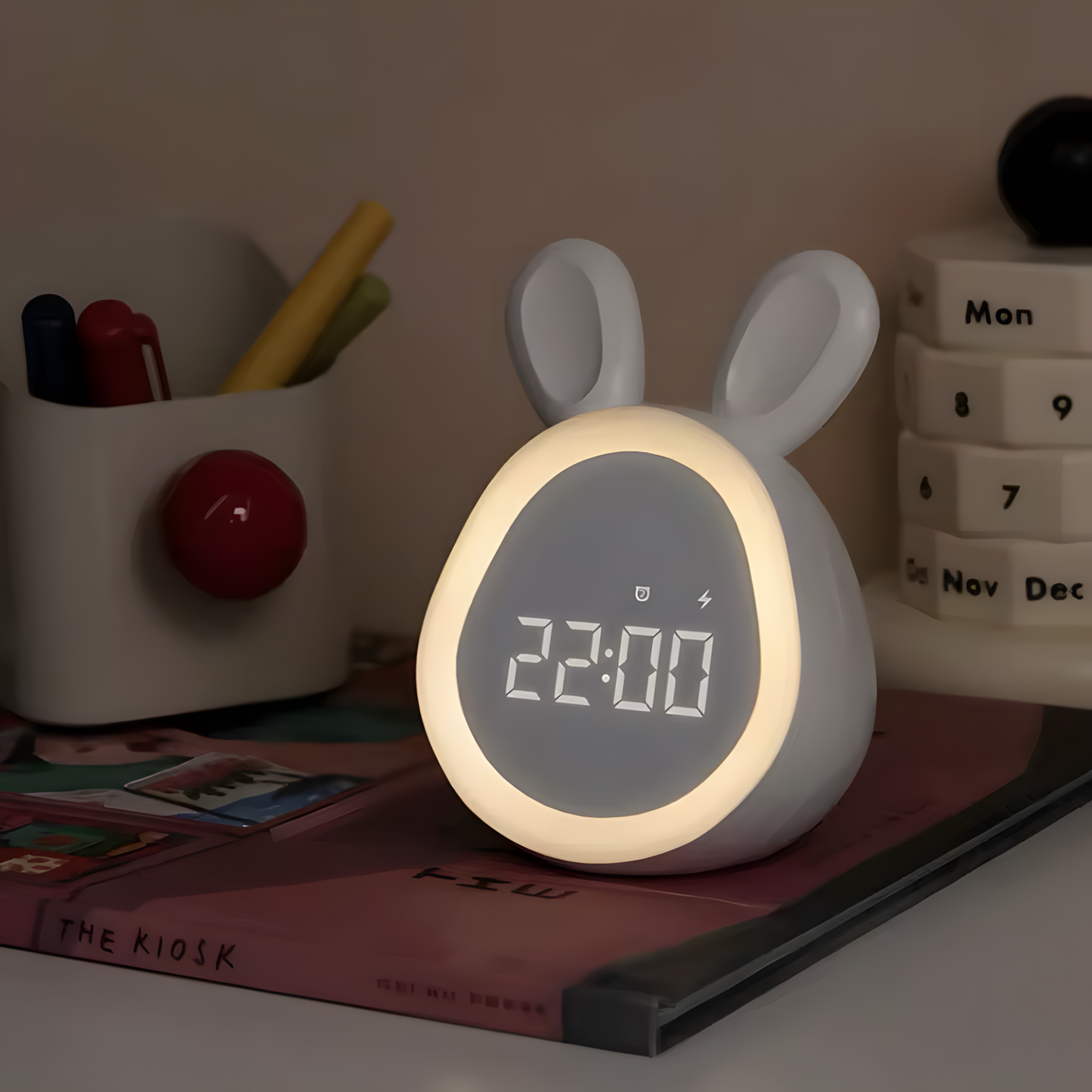 Réveil Enfant | Mini Lapin LED & Veilleuse Tactile | Lapi