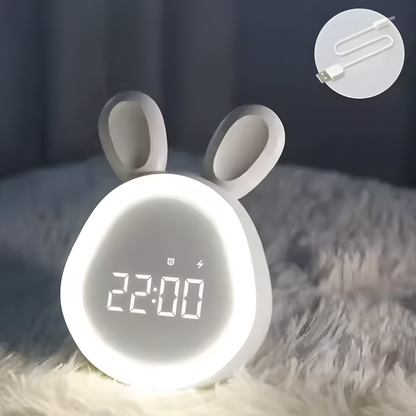 Réveil Enfant | Mini Lapin LED & Veilleuse Tactile | Lapi