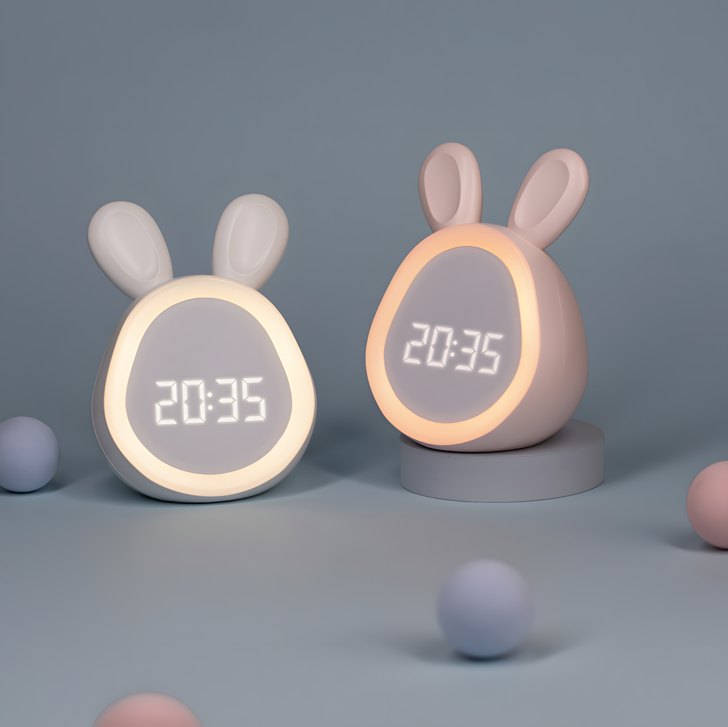 Réveil Enfant | Mini Lapin LED & Veilleuse Tactile | Lapi