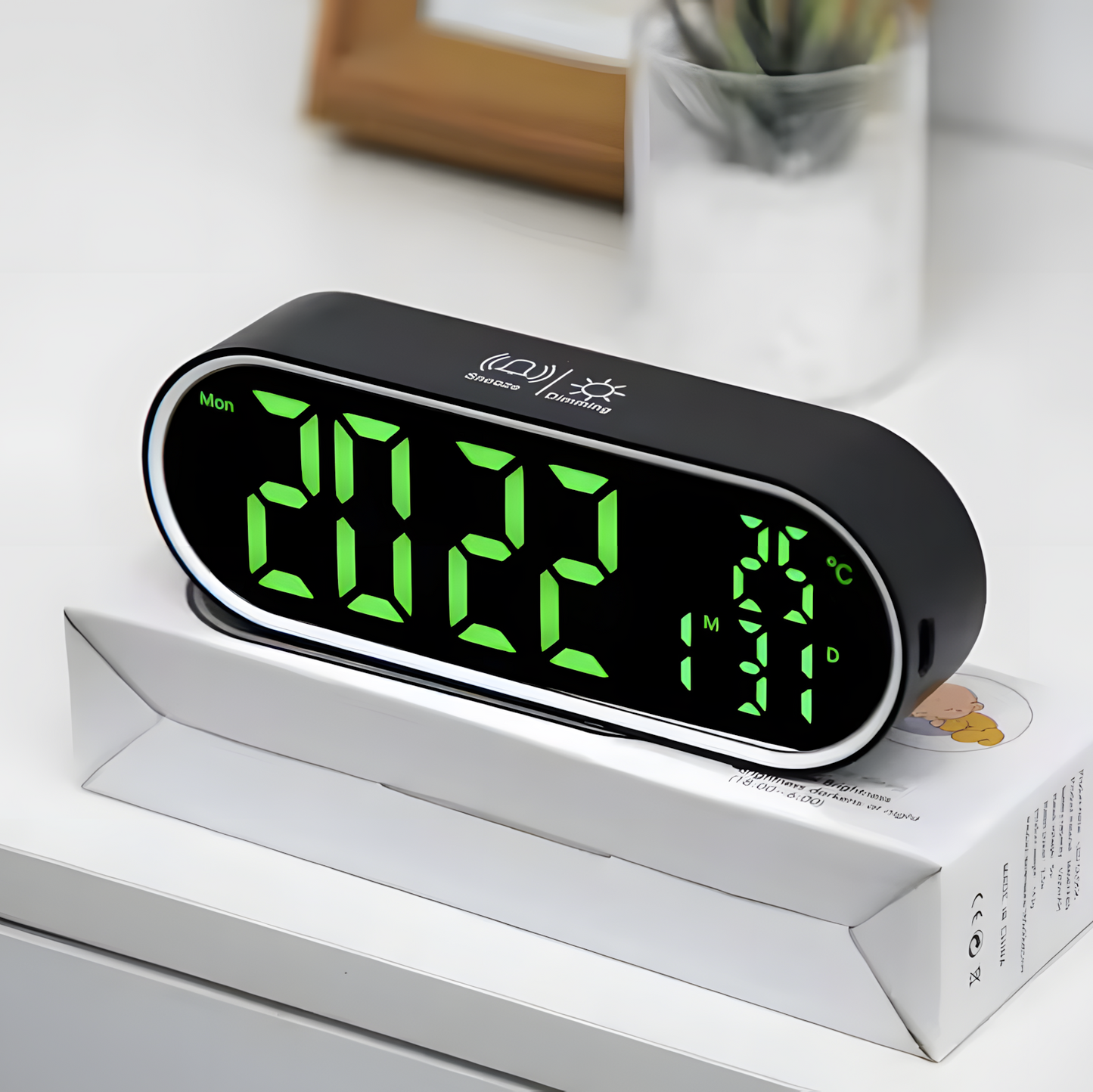 Réveil Numérique LED | Température, Date & 2 Alarmes | Elyos