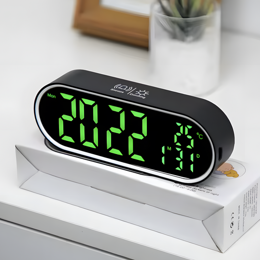 Réveil Numérique LED | Température, Date & 2 Alarmes | Elyos
