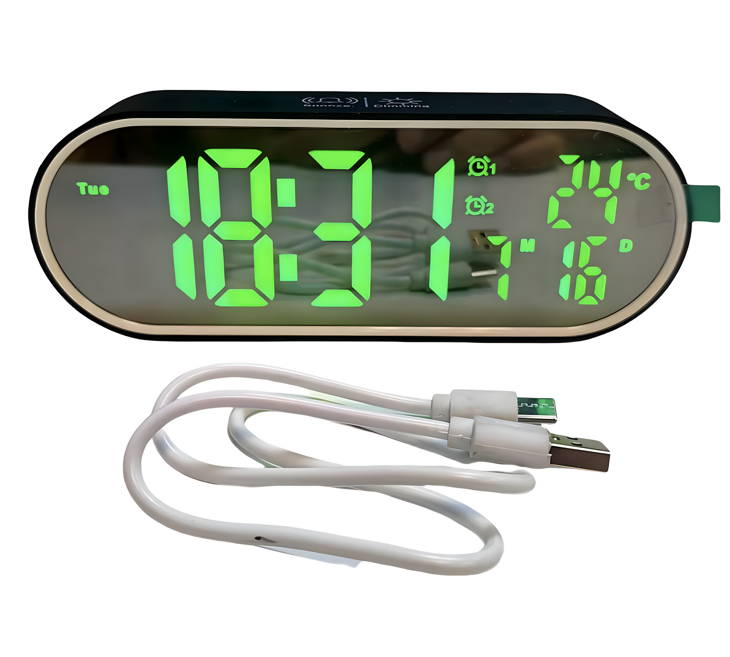 Réveil Numérique LED | Température, Date & 2 Alarmes | Elyos