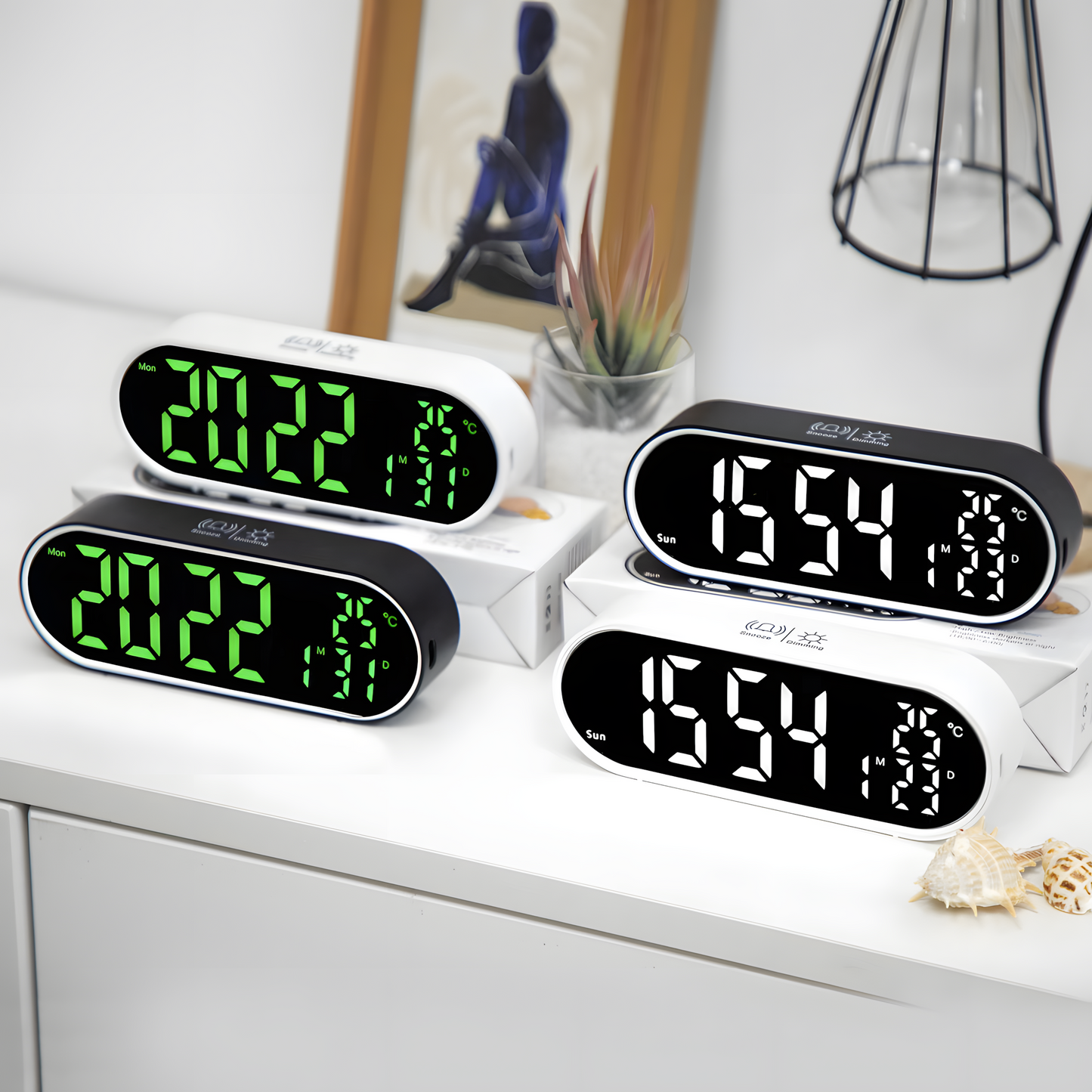 Réveil Numérique LED | Température, Date & 2 Alarmes | Elyos