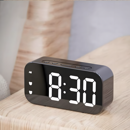 Réveil Numérique LED | Commande Vocale, Double Alarme & Température | Timora