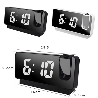 Réveil Projecteur LED | Projection Rotative 180° & Écran Couleur Silencieux | Projecta
