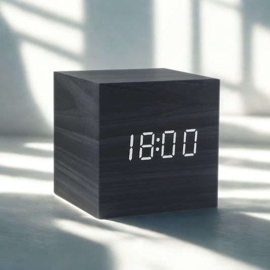 Réveil Bois LED | Son, Température & Design Naturel | WoodBlock