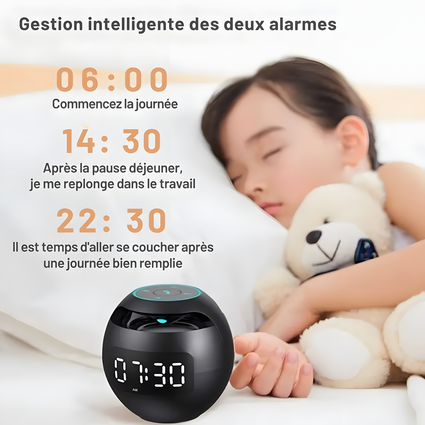 Réveil Radio | Enceinte Bluetooth, Étanche & Horloge Intégrée | Névia