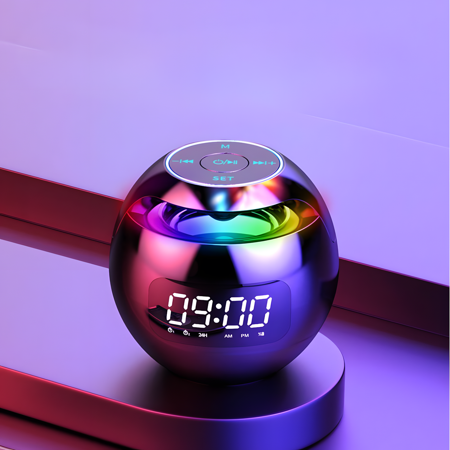 Réveil Radio | Enceinte Bluetooth, Étanche & Horloge Intégrée | Névia